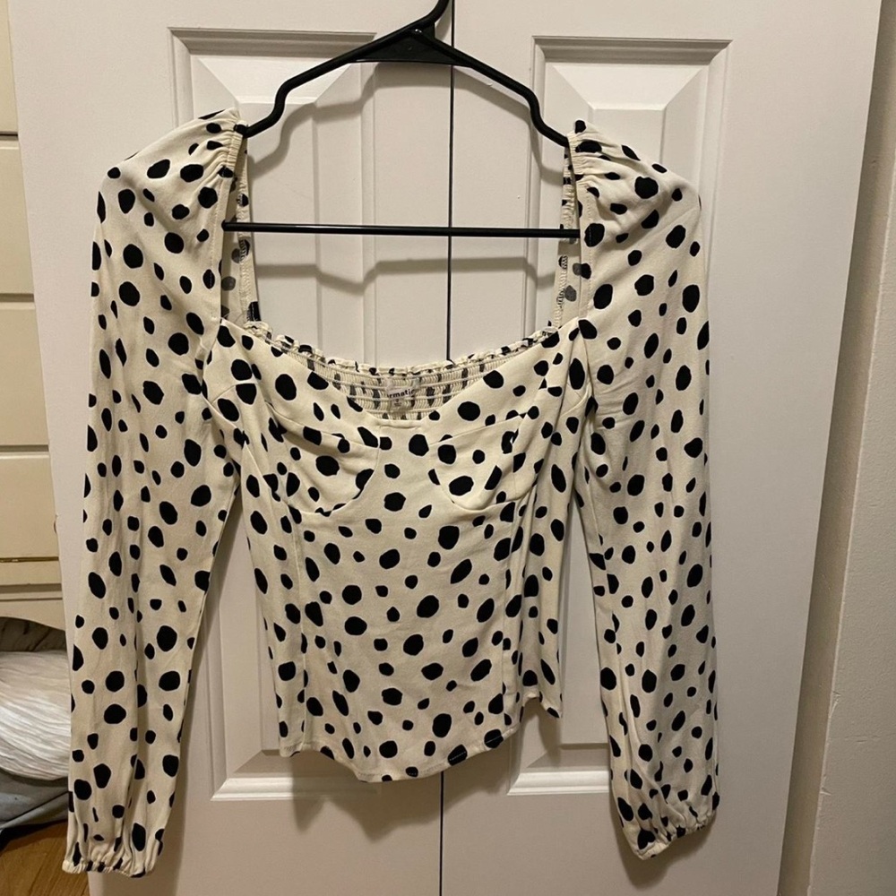 Reformation Reign Puff Sleeve Ruched Top